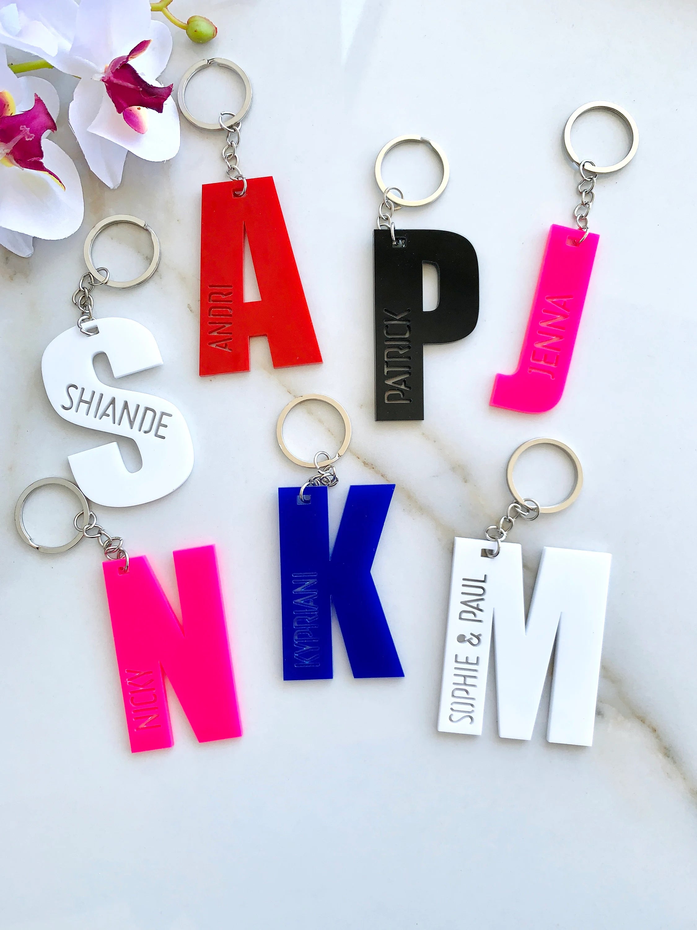 Custom Acrylic Initial Keychain - Personalized Letter Keychain