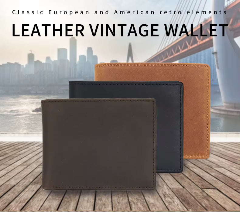Custom Engraved RFID Blocking Leather Wallet - Personalized