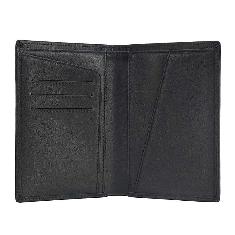 Custom Logo RFID Blocking Leather Passport Holder - Personalized Travel Wallet