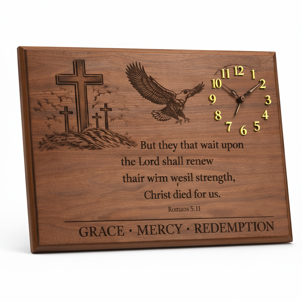 Custom Engraved Organization Plaque with Clock & Acrylic Numbers - Inspirational
