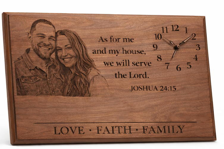 Custom Engraved Organization Plaque with Clock & Acrylic Numbers - Inspirational