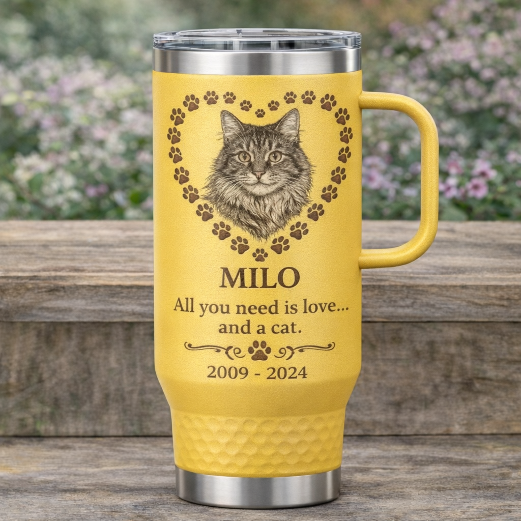 H2.0 Custom Engraved H2.0 40oz Stainless Steel Vacuum Tumbler Comfortable Handle - Law Enforcement