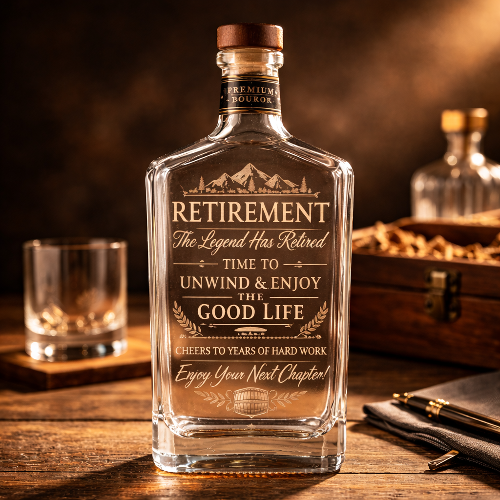 Custom Engraved Retirement Whiskey Bottle - The Legend Has Retired