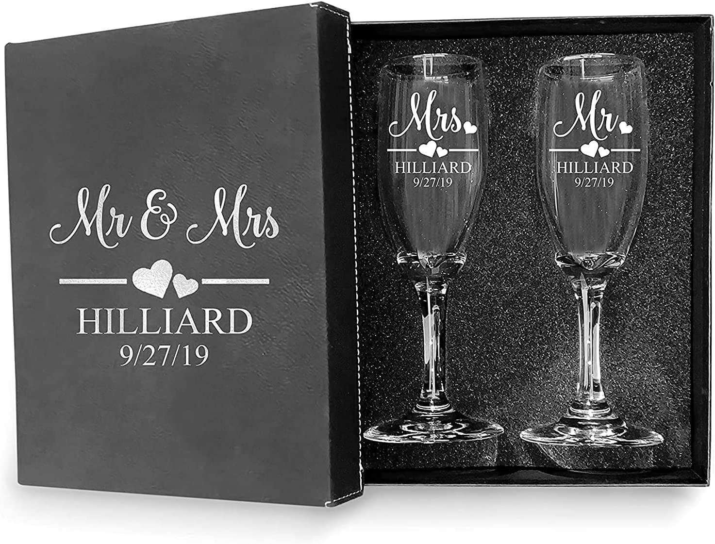 Custom Engraved Glasses - Wedding, Wine or Champagne