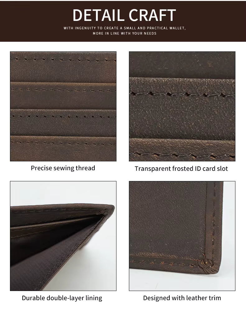 Custom Engraved RFID Blocking Leather Wallet - Personalized