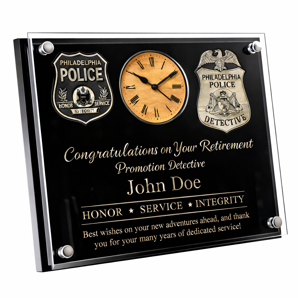 Custom Plaque with Acrylic Overlay - Law Enforcement