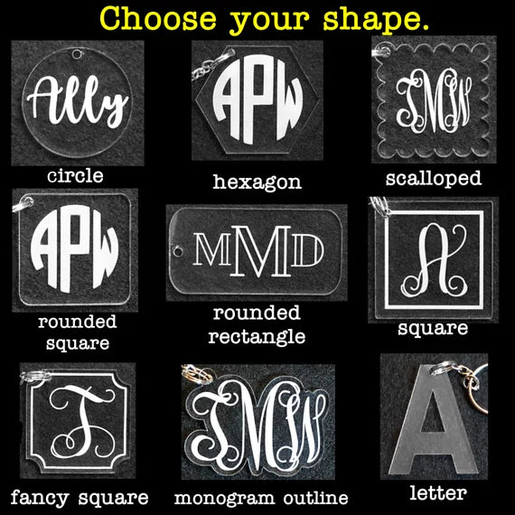 Custom Laser Engraved Shape Acrylic Keychain - Personalized Design Keychain