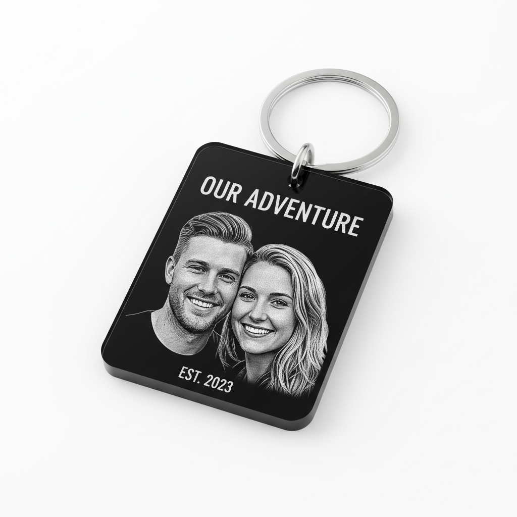 Custom Laser Engraved Photo Acrylic Keychain - Personalized Picture Keychain