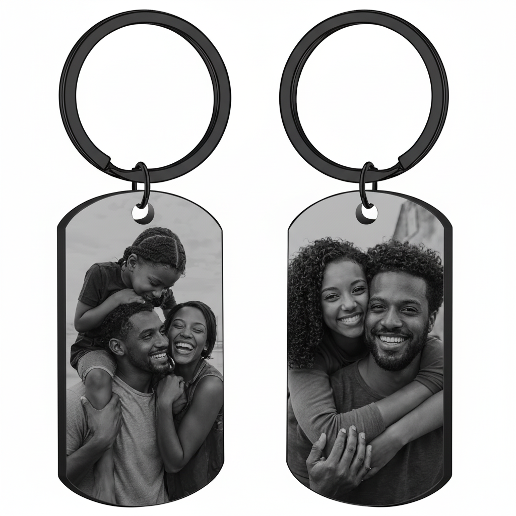Custom Laser Engraved Photo Acrylic Keychain - Personalized Picture Keychain